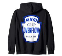 Mayo Cup Overflow Psalm 23:5 Christian Food Pun Condiments Zip Hoodie