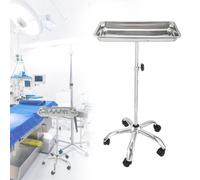 Mayo Instrument Stand - Mobile Service Cart & Table Station for Dental Pet Clinic Supplies, with Lift Out Work Tray Adjustable 30"-50"Height