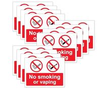 Mayoii 12PCS Self Adhesive No Smoking Signs, No Smoking Adherent Vinyl Stickers (180mm X 135mm), Waterproof Safety Warning Signs Indoor And Outdoor Use