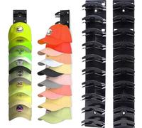 Mayoii 2pcs Baseball Cap Storage 36cm Long Up to 20 Hats 2 Installation and Hanging Methods for Wall Door Cabinet Black