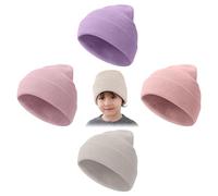 Mayoii 5 Pack Beanie for Kids, Colorful Winter Beanie Hats for Kid, Warm Stretch Knit Winter Hats for Kids, Suitable for 1-10 Years Old Daily, Outdoor Sports (UK, Alpha, One Size, 4pack-Multicolor_A)