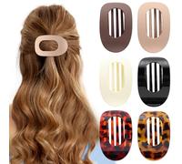 Mayoii 6 PCS Flat Hair Clips For Women, French Leopard Print Flat Claw Clip, Large Non-Slip Hair Claw Clips For Thick Thin Hair, Strong Hold