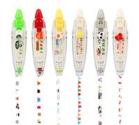 Mayoii 6PCS DIY Correction Tape, Cute Animal Press Type Decorative Tape Pen, Creative Pattern Correction Pen for Gift (6Pcs-Pink)