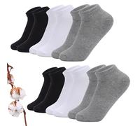 Mayoii 6PCS Trainer Socks Womens 4-7,Ladies Ankle Style for Female, Black,White, Grey or Mixed Pack,Breathable Low Cut Sports Footwear (UK, Alpha, One Size, Regular, Regular, 6, Black+White+Gray)