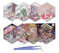 Mayoii 8 Sets DIY 3D House Stickers,Fun DIY Stickers Scene Make Your Own Fun DIY Stacking Scene Stickers,DIY 3D Sticker Scene Stickers (Muiticolor-Set2)