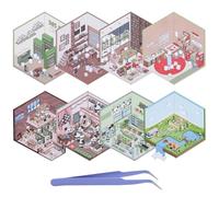 Mayoii 8 Sets DIY 3D House Stickers,Fun DIY Stickers Scene Make Your Own Fun DIY Stacking Scene Stickers,DIY 3D Sticker Scene Stickers (Muiticolor-Set1)