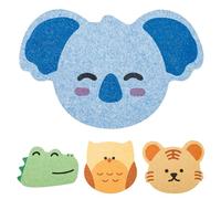 Mayoii Baby Bath Sponge - Soft and Gentle on Skin, Cute Animal Shapes Kids Sponges for Bath (Pack of 4 (Smiling Crocodile + Wombat + Owl + Tiger))