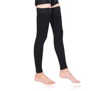 Mayoii Compression Stockings 20-30mmHg Thigh High Open Toe for Men and Women Thigh Compression Sleeve Compression Leggings for Travel or Daily Use (Black, XXL)