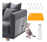 Mayoii Couch Protectors From Cat Scratching With A Four Sided Scraper 10 Twisted Nails PVC Sofa Protectors From Pets No Damage to Furniture Anti Scratch Furniture Protector for Sofa (20 * 500cm)