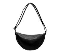 Mayoii Crescent Bag for Women, Waterproof Crossbody Bag with Adjustable Strap, Lightweight Pu Chest Shoulder Pouch, Solid Color Travel Sling Fanny Pack, 31cm (Black)