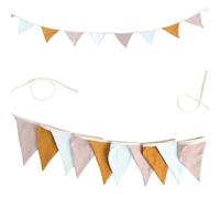 Mayoii Fabric Bunting Banner,Triangle Baby Bunting for Nursery,Double Sided Colorful Cotton Bunting Garland for Garden Tea Wedding Shower Girls Boys Decoration (Green, One Size)