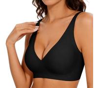 Mayoii Jelly Bra for Women, Push Up Wireless Bra, Seamless Non Wired Everyday Bra, Soft Ice Silk Comfort T-Shirt Bra, Plus Size Full Coverage Support Bras (UK, Alpha, XXL, Regular, Regular, Black)