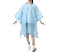 Mayoii Kids Poncho Waterproof, Rain Poncho Kids with Hood and Buttons, Lightweight Reusable EVA Raincoat for Boys Girls, Portable Children's Rainwear (UK, Age, One Size, Regular, Blue)