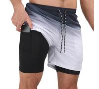 Mayoii Mens Swim Shorts with Lining - Quick Dry Waterproof Swimming Shorts Men, Stretchy Beach Trunks with Zippered Pockets on Both Sides (UK, Alpha, M, Regular, Regular, Black)