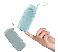 Mayoii Mini Umbrella with UPF50+ Protection, Lightweight Compact Umbrella for Women and Kids, Portable UV Parasol with Storage Box, 6Ribbed Small Parachute for Women Handbag Size (MintGreen)