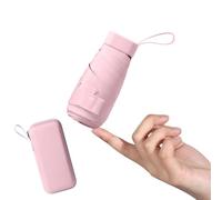 Mayoii Mini Umbrella with UPF50+ Protection, Lightweight Compact Umbrella for Women and Kids, Portable UV Parasol with Storage Box, 6Ribbed Small Parachute for Women Handbag Size