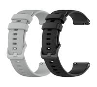 Mayoii Pack of 2 Checked Silicone Watch Straps, 16-22mm Garmin Compatible Smart Watch Strap, Soft Quick Release Men Women, 18mm, Silicone, No