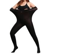 Mayoii Plus Size Tights for Women - 1000 Denier Fleece Lined Extra Thick Opaque Warm Winter Snag Resistant Tights (UK, Alpha, XL, Plus, Regular, Black)