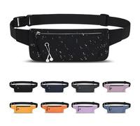 Mayoii Running Belt with Waterproof Adjustable Study Strap, Slim Lightweight Marathon Jogging Phone Holder Waist Bag for Women and Men (Black)