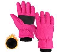 Mayoii Winter Waterproof Kids Ski Gloves, Fleece Lined Thermal Snow Mittens Cold Weather Warm Windproof Glove for 4-14 Years Old Boys Girls Children Snowboard Skating Outdoor Activities (Rose Red-XS)