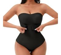 Mayoii Women’s Shaping Bodysuits - Strapless Shapewear, Tummy Control Body Shaper for Women, Seamless Push Up Strapless Bodysuit (Black, S)