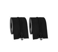 MAYOKEN® Pack of 2 Self Adhesive Dust Door Zippers, 220 cm x 7.6 cm, Black, Waterproof and Rustproof Zip for Plastic Dust Barriers, Greenhouses and Construction Projects