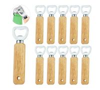 MAYOKIAAR 12PCS Engravable Wooden Bottle Openers,Handheld Beer Bottle Openers & Wall Mounted Set for Bar, Home, Kitchen, Cider, and Drink Gifts