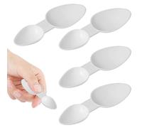 MAYOKIAAR 4 PCS 5ml/2.5ml Double Sided Plastic Spoons, Reusable Medicine Spoon for Medicine, Cereal Powder, Milk Powder, Coffee Powder,Washing Powder, Plastic Spoons for Cooking, Home, Office