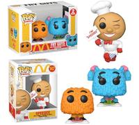 Mayor Mascot Speedee Ad Icon Figure Pop Burger Exclusive McDonalds Bundled with Meal Squad Character French Fries + McCheese + Coca-Cola Trading Cards 4 Items