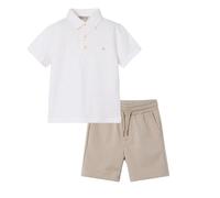 Mayoral Boy Geometric Print Polo Shirt And Beige Shorts SS25-6 Years
