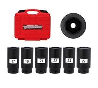Mayouko 1/2" Drive Crank Bolt Impact Socket Set, 17MM, 19MM, 21MM, 22MM, 24MM 27MM, Harmonic Balancer Socket Set, Crank Bolt Removal Tool