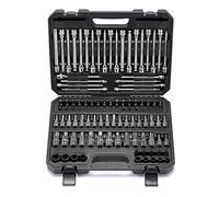 Mayouko 107-Piece Bit Socket Set, 1/4", 3/8" and 1/2" Drive, Torx/Hex/Ball End Hex, SAE/Metric, S2 Steel Bits