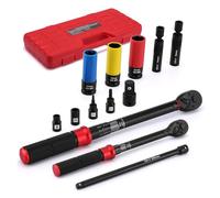 Mayouko 13 PCS 1/2" & 3/8" Drive 72 Teeth Torque Wrench Set, 20-220 Nm, 5-60 Nm, with Extension Bar, Adapter, Wheel Impact Socket, Magnetic Spark Plug Socket, Torx Bits and Shallow Sockets, CR-V