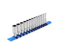 Mayouko 14 Pcs 1/4" Drive Deep Impact Socket Set, 6-Point, 4-15mm, CR-V