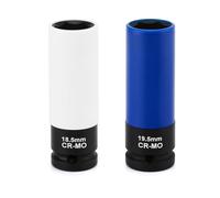 Mayouko 2 PCS 1/2-Inch Drive Wheel Socket Set, 6-Point,Thin Wall Deep Wheel Protector Impact Socket Set, CR-MO, 18.5mm, 19.5mm