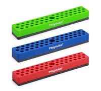 Mayouko 3PCS 1/4-Inch Magnetic Hex Bit Holder Rack Organizer, 129 Holes, Drill Bit Holder, 3 Racks, with Magnet Base for Screwdriver Bits