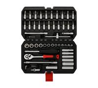 Mayouko 53 Pieces 1/4 inch Drive Socket Ratchet Wrench Tool Set, CR-V&S2, 4-14MM, Torx&Hex Bit Socket Set and Extension Bar for Auto Repairing and Household, with Storage Case