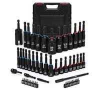 Mayouko 55PCS Magnetic Nut Driver Set, Deep Nut Driver Set,Impact Socket Adapters, Wing Nut, Bit Extension, 6" Bit Holder, Screwdriver Bits