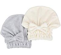 MAYOUTH Microfiber Hair Drying Towels Head wrap 2-Pack with Bow-Knot Shower Cap Hair Turban hairWrap Bath Cap for Curly Long & Wet Hair Gift for Women