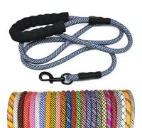 MayPaw Heavy Duty Rope Dog Lead, 3/4/5/6/7/8/10/12/15 FT Nylon Pet Leash, Soft Padded Handle Thick Lead Leashes for Large Medium Dogs (Navy, 1/2" * 10')