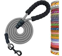 MayPaw Heavy Duty Rope Dog Lead, Soft Foam Handle, Black White 6FT