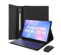 MAYPHY Backlit Keyboard Case with Mouse for Samsung Galaxy Tab S10 Lite/S10 FE/ S9 FE 10.9"/ Tab S9 11", Magnetic Detachable Bluetooth Keyboard Cover for Galaxy Tab S9/S8/S7/S10 FE/S9 FE, Black