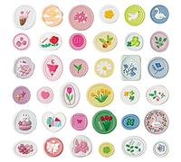 Mayplous 6 Sheets 3D Puffy Stickers, Pastel Wax Seal Designs in Cottagecore Style for Planner, Journal, Scrapbooking, Card Making, Paper Crafts and Scrapbook Supplies (Lily)