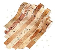 Mayplous 8 Rolls Vintage Washi Tape Sticker Set Brown Aesthetic, 15mm x 2m Scrapbook Paper Stickers for Journaling Planner, Border Design, Card Making, Collage Ephemera DIY Craft Supplies (Russ)