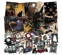Mayplous Dark Gothic Vintage Thick Cardstock Stickers & Collage Paper Pack, Mystical Journaling Craft Supplies for Junk Journal, Planner Decoration, DIY Art, Album Deco, Paper Crafts (Elena)