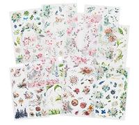 Mayplous Rub-On Transfer Stickers - 10 Sheets Flower & Plant Design Decals for Scrapbooking, Planners, Card Making | Easy-Apply Crafts Embellishments (Heaven)