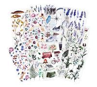 Mayplous Rub-On Transfer Stickers - 10 Sheets Flower & Plant Design Decals for Scrapbooking, Planners, Card Making | Easy-Apply Crafts Embellishments(Eden)