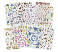 Mayplous Rub-On Transfer Stickers - 10 Sheets Flower & Plant Design Decals for Scrapbooking, Planners, Card Making | Easy-Apply Crafts Embellishments (Field)