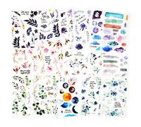 Mayplous Rub-On Transfer Stickers - 16 Sheets Flower & Plant Design Decals for Scrapbooking, Planners, Card Making | Easy-Apply Crafts Embellishments (Valley)