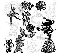 Mayplous Vintage Lace Cutouts - 4 Pack Fairytale Die-Cut Doilies for Card Making, Journaling & Collage | Decorative Scrapbook Embellishments for DIY Arts & Crafts (Shadow)